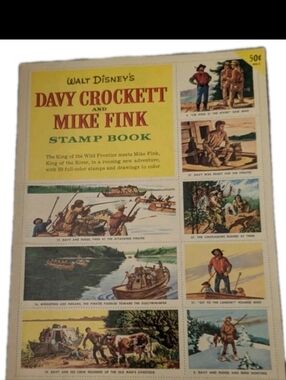 1950s Walt Disney Golden Stamp Book Davey Crockett And Mike Fink Collectible